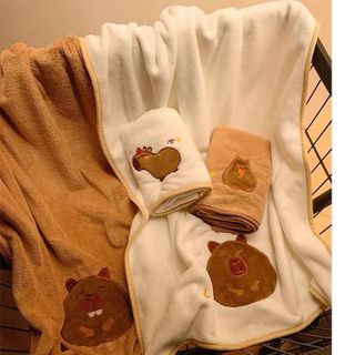 Set khăn tắm + Khăn mặt Capybara giá sỉ