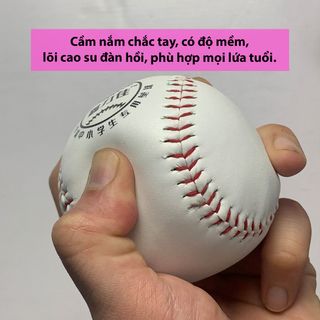 Quả bóng chày da mềm, đủ tiêu chuẩn thi đấu, đan lớp chỉ kép với lõi đôn phao siêu đàn hồi, bóng chày loại xịn