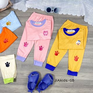 [Bé:8-27kg] Bộ Quần Áo Dài Tay hiệu Minky Mom, Vải Thun Lạnh Thoáng Mát Thêu Hình Ngộ Nghĩnh Cho Bé TD-TR06