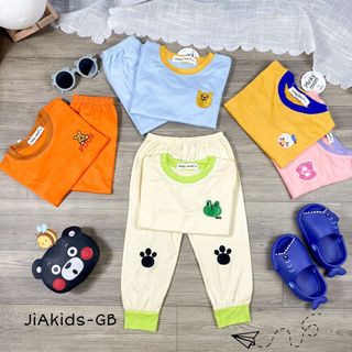 [Bé:8-27kg] Bộ Quần Áo Dài Tay hiệu Minky Mom, Vải Thun Lạnh Thoáng Mát Thêu Hình Ngộ Nghĩnh Cho Bé TD-TR06