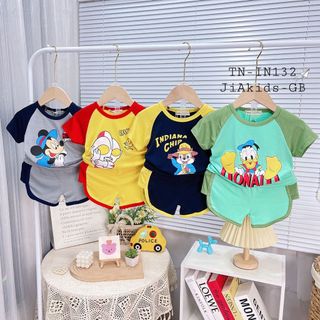 [Bé 0-7 tuổi] Bộ Cộc Tay Minky Mom Cho Bé Trai Bé Gái Thiết Kế Raglan Phối 2 Màu Cho Phù Hợp 8-27kg - TN-IN132