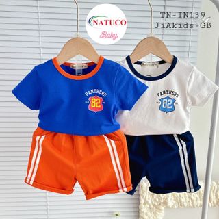 [Bé 8-27 Kg] Bộ Quần Áo Ngắn Tay Trẻ Em Vải Cotton Hiệu Minky Mom Cho Bé Trai, Bé Gái 0-8 Tuổi - Mã: TN-IN139