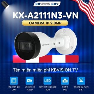 Camera IP Kbvision 2.0MP KX- A2111N3 chuẩn nén H265+, hồng ngoại 30m CHÍNH HÃNG giá sỉ