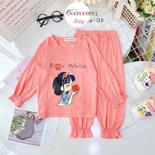 [Bé 8-27kg] Bộ Quần Áo Dài Tay Minky Mom Cho Bé Gái Vải Thun Lạnh, Thiết Kế In Hoa Tiết Phối Ống Thun Bo Gấu-MÃ: TD-IN91
