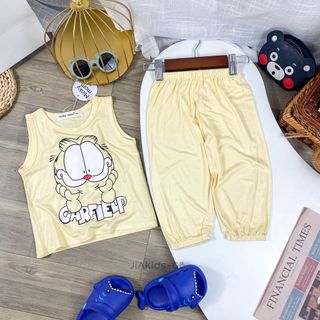 [Bé:8-27kg] Bộ Minky Mom Áo Ba Lỗ với Quần Alibaba, Vải Thun Lạnh Thoáng Mát Trơn, In Hình Động Vật- Mã: BL-IN28