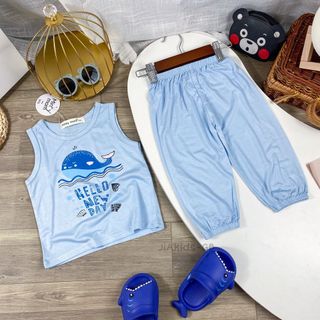 [Bé:8-27kg] Bộ Minky Mom Áo Ba Lỗ với Quần Alibaba, Vải Thun Lạnh Thoáng Mát Trơn, In Hình Động Vật- Mã: BL-IN28