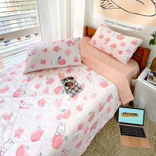 ĐŨI CHĂN HÈ Set Bộ Chăn Ga 4 Món Siêu Hót Hàng Mát Lạnh Mềm Mại - KiMi_Decor