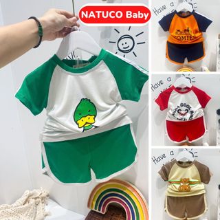 [Bé 0-6 tuổi] Bộ Cộc Tay Cổ Tròn Minky Mom Vải Thun Lạnh Phối Sọc Vai Cho Bé Trai, Bé Gái Từ 8-27 kg - Mã: TN-IN121