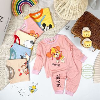 [Bé:6-27kg] Bộ Quần Áo Dài Tay hiệu Minky Mom, Vải Thun Lạnh Thoáng Mát, In Hình Đặc Biệt- Mã: TD-IN54