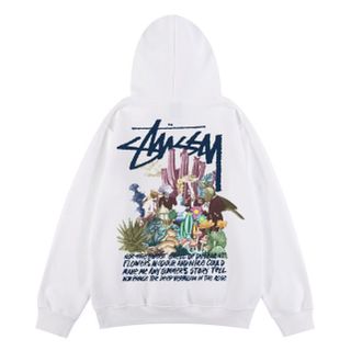Áo Hoodie Trắng In Stussy Nhiều Mẫu Cho Nam Nữ Form Thoải Mái