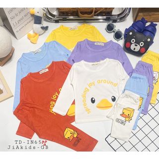 [Bé:8-27kg] Bộ Quần Áo Dài Tay Minky Mom Thun Lạnh Thoáng Mát Thiết Kế TrơnIn Hoạ Tiết Cho Trẻ 0-5 Tuổi- Mã TD-IN65