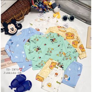 [Bé:8-27kg] Bộ Quần Áo Dài Tay Minky Mom Thun Lạnh Thoáng Mát Thiết In Hoạ Tiết Toàn Thân Cho Bé 0-7 Tuổi- Mã TD-IN70