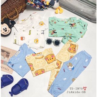 [Bé:8-27kg] Bộ Quần Áo Dài Tay Minky Mom Thun Lạnh Thoáng Mát Thiết In Hoạ Tiết Toàn Thân Cho Bé 0-7 Tuổi- Mã TD-IN70
