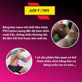 Băng cuốn thể thao nano, khắc phục đau nhức khớp, chống căng cơ tê bì chân, băng keo khớp gối, cổ chân, cổ tay