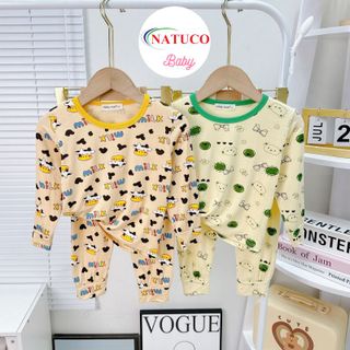 Bộ Minky Mom Dài Tay Vải Thun Lạnh Cho Bé Trai, Bé Gái 8-27kg Tương Đương Cao 80-130cm Mặc Thu, Ngủ Máy Lạnh TD-IN105