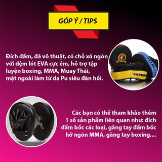 Đích boxing võ thuật, bề mặt da PU thêm lõi mút cao su siêu đàn hồi, đích đấm bốc MMA, Muay Thái