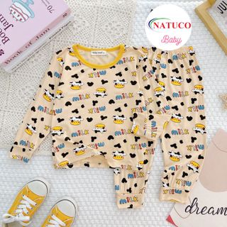 Bộ Minky Mom Dài Tay Vải Thun Lạnh Cho Bé Trai, Bé Gái 8-27kg Tương Đương Cao 80-130cm Mặc Thu, Ngủ Máy Lạnh TD-IN105