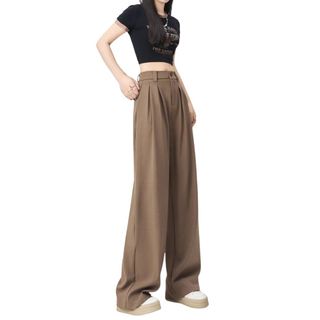 [016] Quần ống xuông QUẦN TÂY NỮ ỐNG RỘNG LƯNG CAO 1 KHUY chất Ruby Hàn Mềm Mát rũ vải hách dáng dài 102c