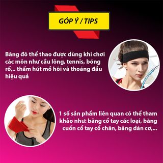Băng đô thể thao tennis, cầu lông, headband nam nữ chống thấm mồ hôi trán, băng đô bóng rổ, tập gym