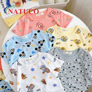 [0-8 tuổi] Bộ Quần Áo Trẻ Em Cộc Tay Minky Mom Vải Thun Lạnh In Toàn Thân Cho Bé Trai, Bé Gái 8-27 Kg - TN-IN163