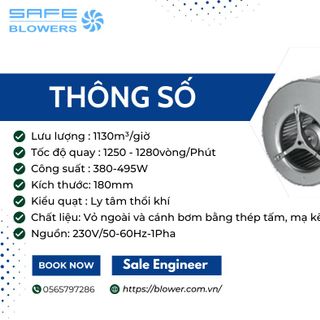 Quạt Thổi Khí Ly Tâm D4E180CA0202