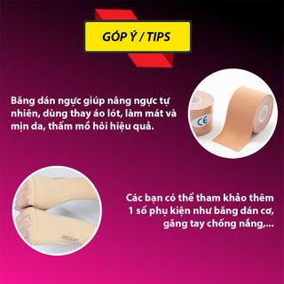 Băng dán nâng ngực, cuộn dán ngực co giãn 3 chiều, siêu thoáng khí, băng dính dán ngực giá rẻ