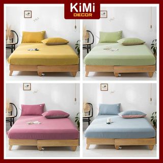 Bộ Ga Giường Và Vỏ Gối Cotton Đủ Kích Thước Trải Nệm 1m4, 1m6, 1m8 CHƯA GỒM CHĂN - KiMi Decor giá sỉ