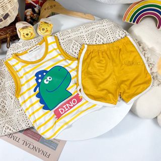[Bé:8-27kg] Set Bộ Ba Lỗ Bé Trai Minky Mom, Vải Thun Lạnh Thoáng Mát In Hình Động Vật Ngộ Nghĩnh - Mã: BL-IN23