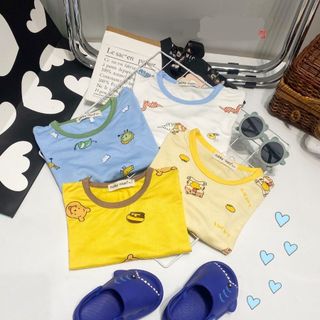 [Bé 8-27kg] Bộ Tay Lỡ, Quần Lửng Minky Mom Vải Thun Lạnh In Hoạ Tiết Động Vật Cho Bé Trai, Bé Gái 0-5 Tuổi-TN-IN105