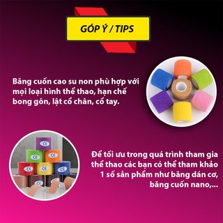 Băng cuốn cao su non, dùng cho cổ chân, cổ tay, đầu gối và các khớp cơ, băng keo thể thao tự dính