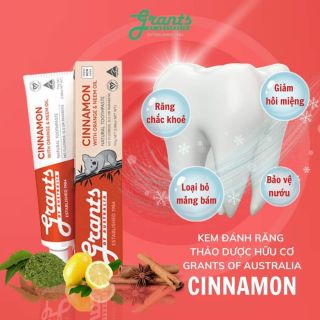 Kem đánh răng thảo dược hữu cơ tự nhiên quế hàng nhập khẩu chính ngạch