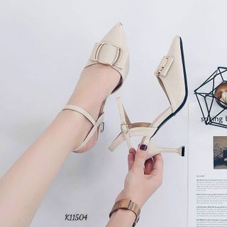 Giày cao gót nữ 7cm, phong cách công sở, chất liệu da mờ cao cấp, mềm mại,bịt mũi - G01