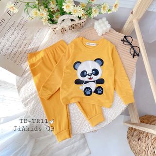 [Trẻ em 8-27kg] Bộ Quần Áo Dài TayThu Đông Bé Trai, Bé Gái Minky Mom Vải Thun Gân In Dẻo Cho Bé 0-7 Tuổi - TD-Tr11