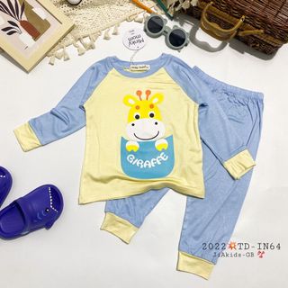 [Bé:8-27kg] Bộ Quần Áo Dài Tay Minky Mom Thun Lạnh Thoáng Mát Thiết Kế Trơn In Hoạ Tiết Cho Trẻ 0-5 Tuổi- Mã TD-IN64