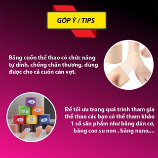 Băng cuốn cổ tay, cổ chân, bảo vệ các khớp cơ khi vận động mạnh, băng keo thể thao tự dính