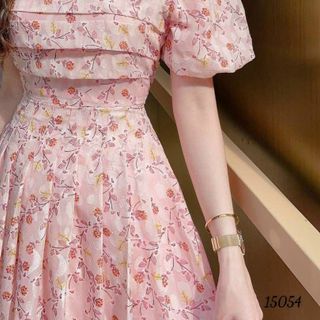 Đầm voan hoa cao cấp, mềm mại, dự tiệc sang trong, thiết kế dáng chữ A giúp che khuyết điểm -N28
