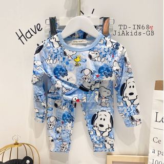 [Bé 8-27kg] Bộ Dài Tay Minky Mom Vải Thun 3D, Thiết kế Cổ Tròn Phù Hợp Cho Cả Bé Trai Bé Gái - Mã: TD-IN68