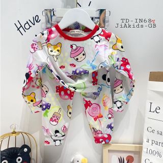 [Bé 8-27kg] Bộ Dài Tay Minky Mom Vải Thun 3D, Thiết kế Cổ Tròn Phù Hợp Cho Cả Bé Trai Bé Gái - Mã: TD-IN68