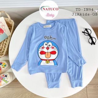 [Bé 8-27kg] Bộ Quần Áo Dài Tay Vải Thun Lạnh Minky Mom Cho Bé Trai, Bé Gái 0-7 tuổi, In Hình Hoạt Hình - Mã: TD-IN94