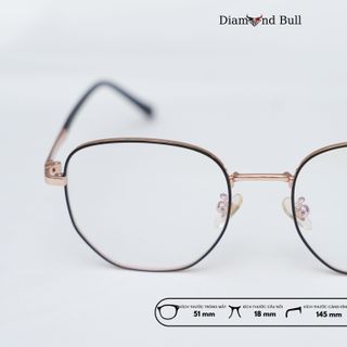 Mắt  Kính Thời Trang Nam Nữ Diamond Bull Store Gọng Kim Loại Chống Ánh Sáng Xanh Tia UV 9-65039đh