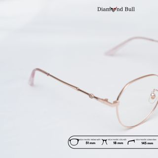 Mắt  Kính Thời Trang Nam Nữ Diamond Bull Store Gọng Kim Loại Chống Ánh Sáng Xanh Tia UV 6-62058h