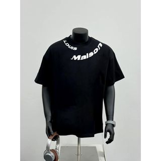 Áo thun cao cấp Louis Maison 260gsm in kts form rộng tay lỡ unisex nam nữ, tshirt oversized bo cổ dày dặn cotton 2 chiều