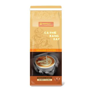 Cà phê rang xay Napoly Coffee 500gr/túi 100% nguyên chất - Cafe VIỆT- Cafe SẠCH gu mạnh pha phin/pha máy- TÚI LỚN