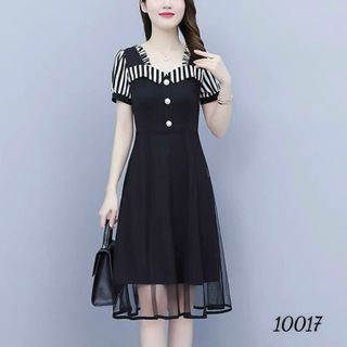 Đầm dự tiệc thiết kế dáng xoè dự tiệc chất liệu umi co giãn phối voan, mềm mại, sang trong,thanh lịch HN14