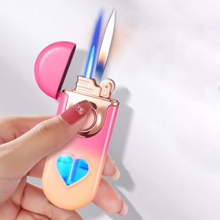 BẬT LỬA 2 CHẾ ĐỘ LỬA CÓ ĐÈN HÌNH TRÁI TIM MÀU CẦU VÒNG - XÀI GAS