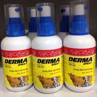 Dung dịch sát trùng DERMA SPRAY 100ML dùng cho chó, mèo, gia súc, ga cầm