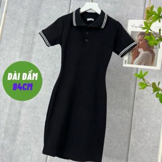 Đầm body cổ polo phối viền PHTHUY giá sỉ - giá bán buôn