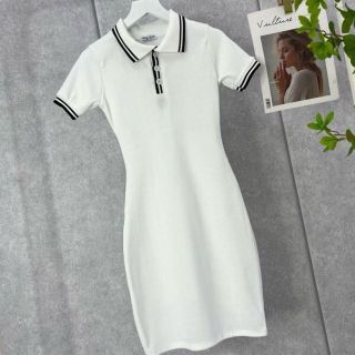Đầm body cổ polo phối viền PHTHUY giá sỉ - giá bán buôn