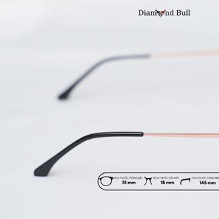 Mắt Kính Thời Trang Nam Nữ Diamond Bull Store Gọng Kim Loại Chống Ánh Sáng Xanh Tia UV 7-65066hd