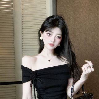 ÁO BẸT VAI ĐÍNH HOA GÂN TĂM - LÊ PHƯƠNG BOUTIQUE